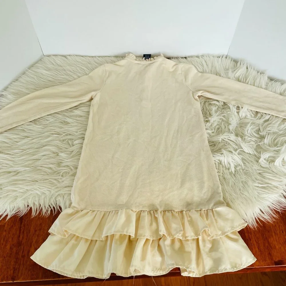 Ralph Lauren Girls Cream Long‎ Sleeve Ruffled Dress Size 6x